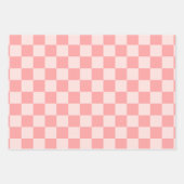 Roze checkboard inpakpapier vel (Voorkant 2)