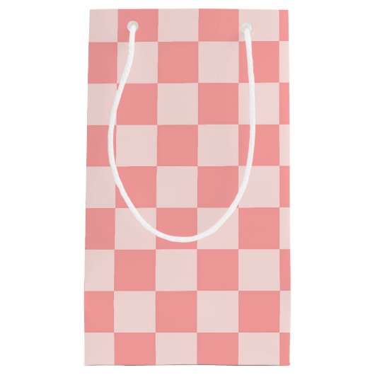 Roze checkboard klein cadeauzakje (Voorkant)