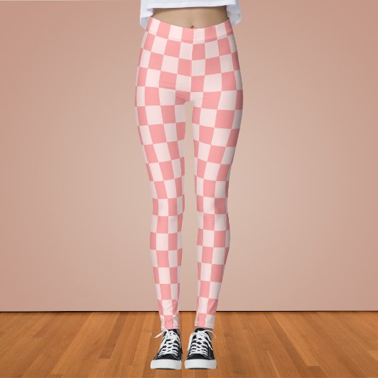 Roze checkboard leggings