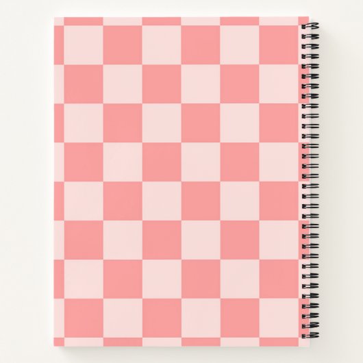 Roze checkboard notitieboek (Achterkant)