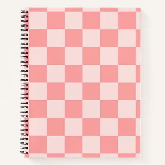 Roze checkboard notitieboek (Voorkant)