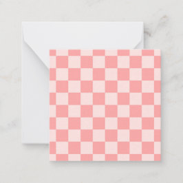 Roze checkboard notitiekaartje