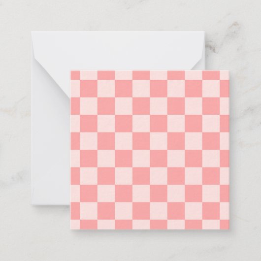 Roze checkboard notitiekaartje (Voorkant)