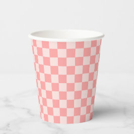 Roze checkboard papieren bekers