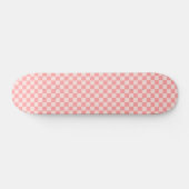 Roze checkboard persoonlijk skateboard (Horizontaal)