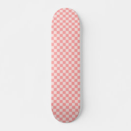 Roze checkboard persoonlijk skateboard