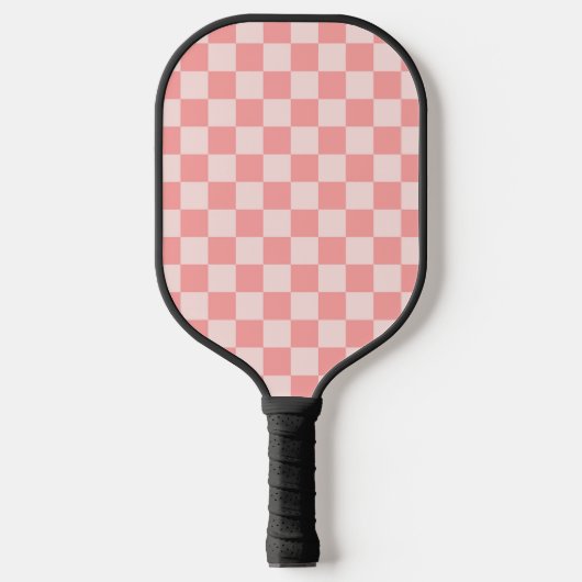 Roze checkboard pickleball paddle (Voorkant)