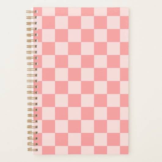Roze checkboard planner (Voorkant)