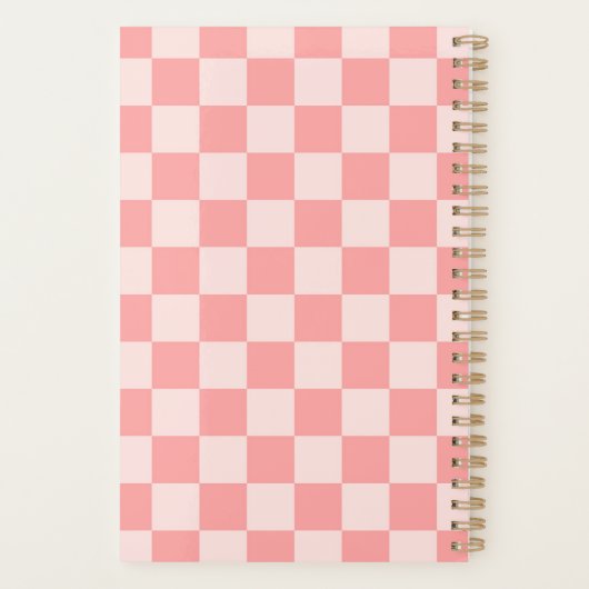 Roze checkboard planner (Achterkant)