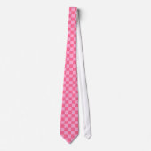 Roze checkboard stropdas (Voorkant)