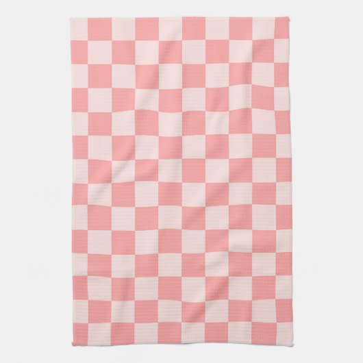Roze checkboard theedoek (Verticaal)