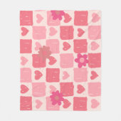 Roze checker ontwerp Gooi Deken (Voorkant)