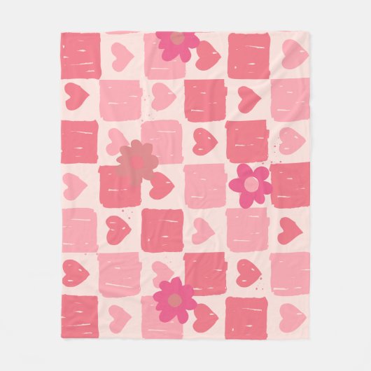 Roze checker ontwerp Gooi Deken (Voorkant)