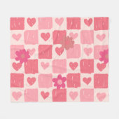 Roze checker ontwerp Gooi Deken (Voorkant (Horizontaal))