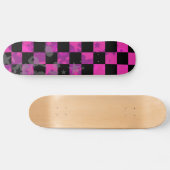 Roze Checker Sterren Meisjes Skateboard Deck (Horizontaal)