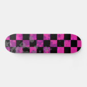 Roze Checker Sterren Meisjes Skateboard Deck (Horizontaal)