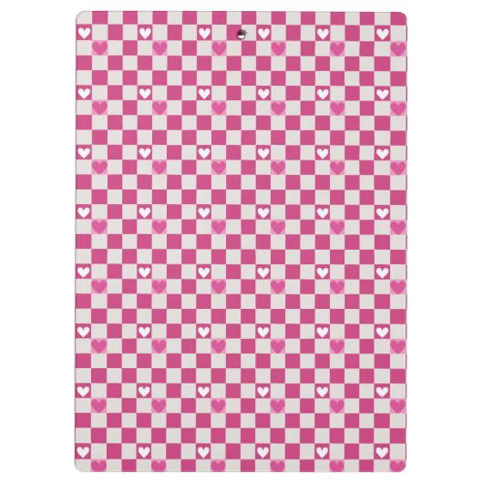 Roze Checkers & Harten Klembord (Achterkant)