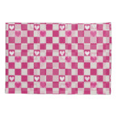 Roze Checkers & Harten Kussensloop (Achterkant)