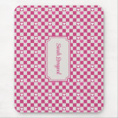 Roze Checkers & Harten Muismat (Voorkant)