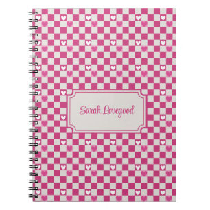 Roze Checkers & Harten Notitieboek