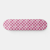 Roze Checkers & Harten Persoonlijk Skateboard (Horizontaal)