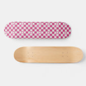 Roze Checkers & Harten Persoonlijk Skateboard (Horizontaal)