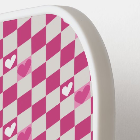 Roze Checkers & Harten Pickleball Paddle (Links Detail)