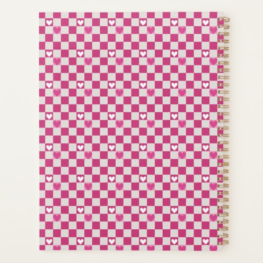 Roze Checkers & Harten Planner (Achterkant)