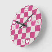 Roze Checkers & Harten Ronde Klok (Hoek)