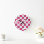Roze Checkers & Harten Ronde Klok (Huis)