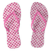 Roze Checkers & Harten Teenslippers (Voetbed)