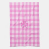 Roze Checkers met Zee Shell- Theedoek (Verticaal)