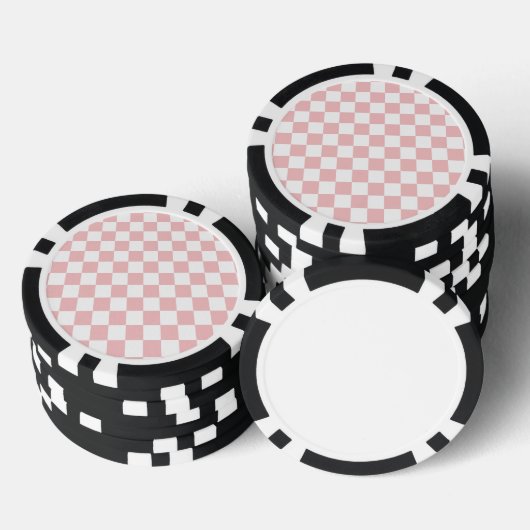 Roze Checkers Poker Chips (Opstapeling)
