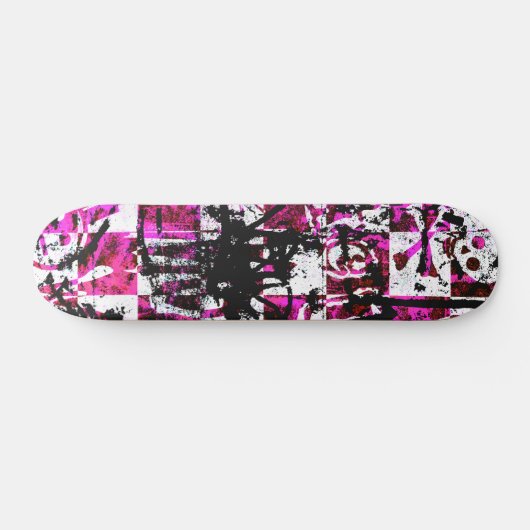Roze Checkers Skateboard (Horizontaal)