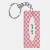 Roze Checks Aangepast Sleutelhanger (Voorkant Links)