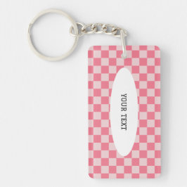 Roze Checks Aangepast Sleutelhanger