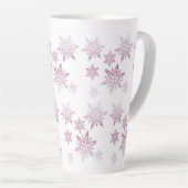 Roze Cheek Snowflakes Latte Mok (Rechterhoek)
