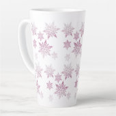 Roze Cheek Snowflakes Latte Mok (Linkerhoek)