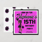 Roze Cheer #1 uitnodiging (Voorkant / Achterkant)