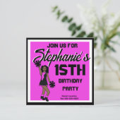 Roze Cheer #1 uitnodiging (Staand voorkant)