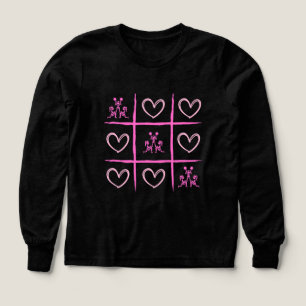 Roze Cheer Tic-Tac-Toe Valentijnsdag Shirt