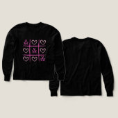 Roze Cheer Tic-Tac-Toe Valentijnsdag Shirt (Voorkant /achterkant)