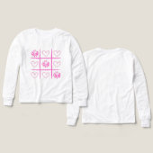 Roze Cheer Tic-Tac-Toe Valentijnsdag Shirt (Voorkant /achterkant)