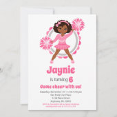 Roze Cheerleader - African American Birthday Kaart (Voorkant)