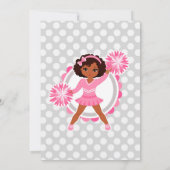 Roze Cheerleader - African American Birthday Kaart (Achterkant)