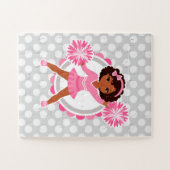 Roze Cheerleader African American - Cute Cheer Legpuzzel (Horizontaal)