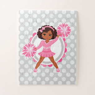 Roze Cheerleader African American - Cute Cheer Legpuzzel