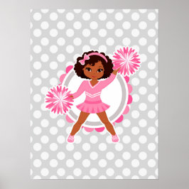 Roze Cheerleader African American - Cute Cheer Poster
