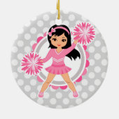 Roze Cheerleader Black Hair - Cute Cheer Keramisch Ornament (Achterkant)