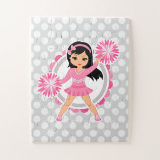 Roze Cheerleader Black Hair - Cute Cheer Legpuzzel